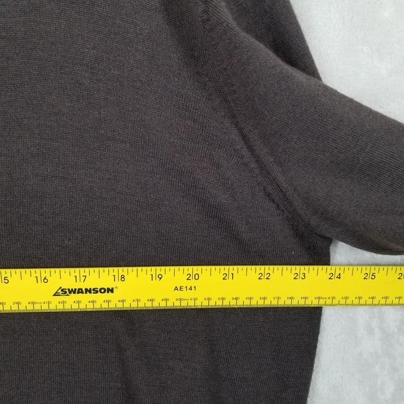 Nordstrom Sweater Men XL Brown 100% Merino Wool V Neck Basic Outdoor Preppy - Picture 4 of 8